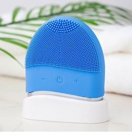 Electric Silicone Cleansing Instrument Pore Cleaning Brush Mini Ultrasonic Beauty Instrument